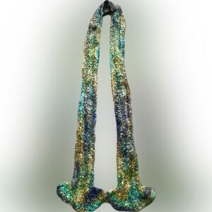 Multicolor Hand Knit Scarf 72 inches long | New